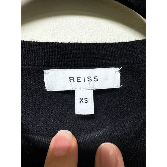REISS Charley Ruched Midi Dress, Wool/Cashmere Blend, Black, Sz XS - Picture 11 of 14